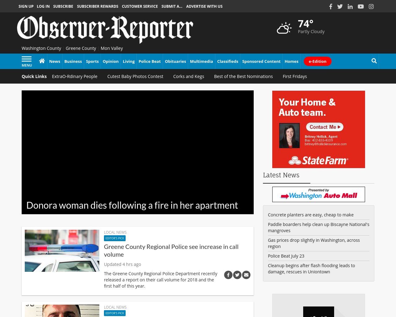 Observer Reporter Advertising Mediakits, Reviews, Pricing, Traffic ...