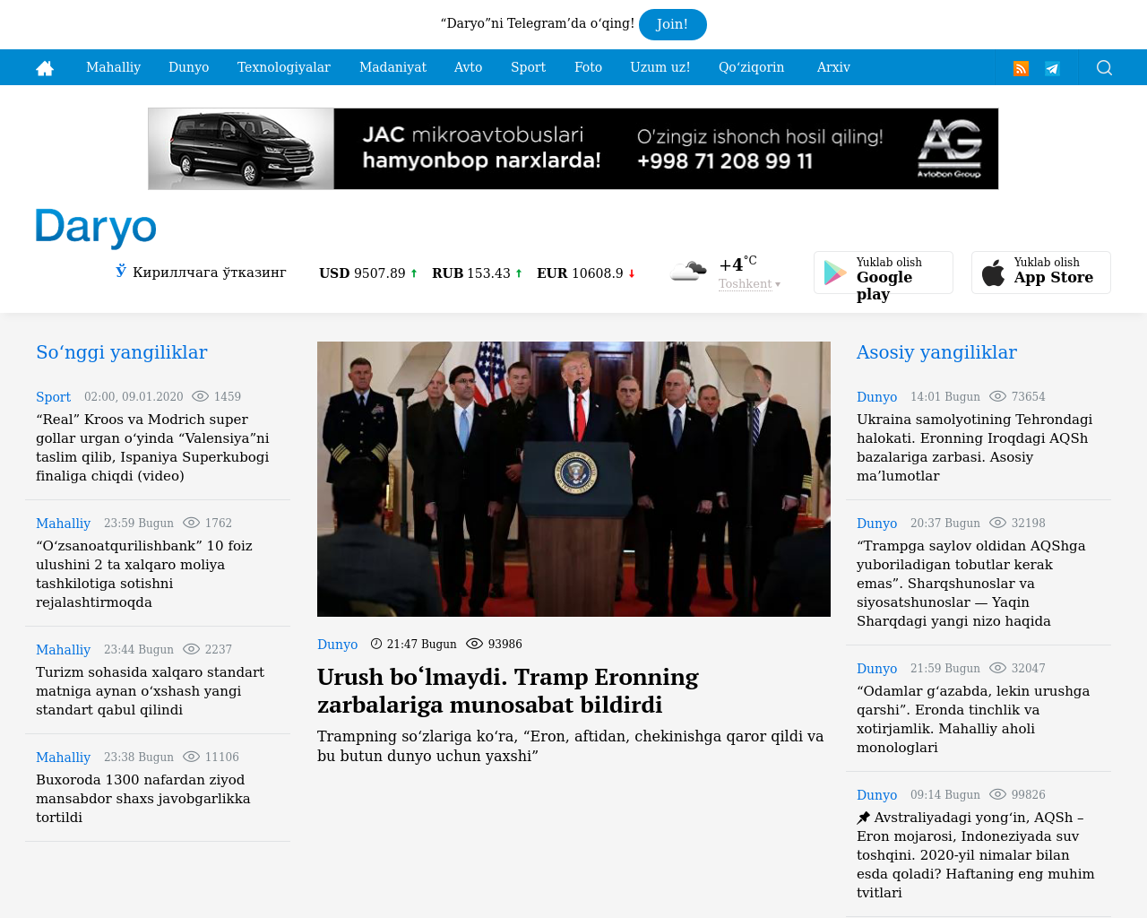 Daryo.uz Advertising Mediakits, Reviews, Pricing, Traffic, Rate Card Cost
